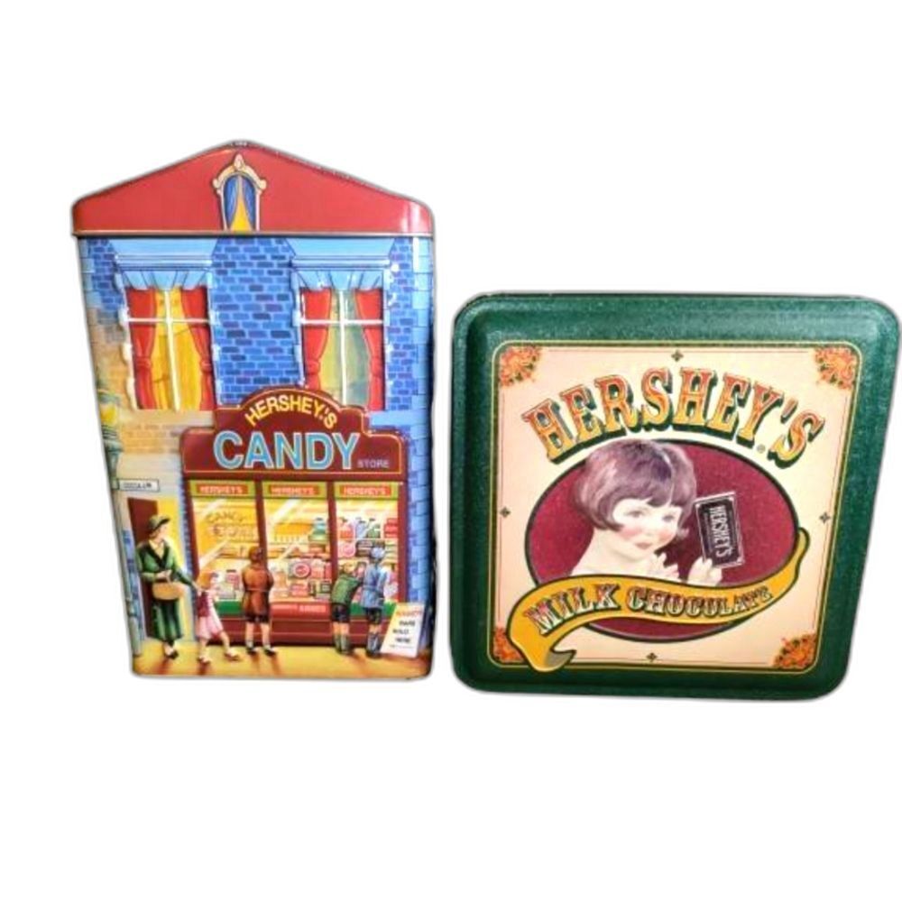 Hershey's Collector Tins Holiday Decor home cottage charm Christmas decorations